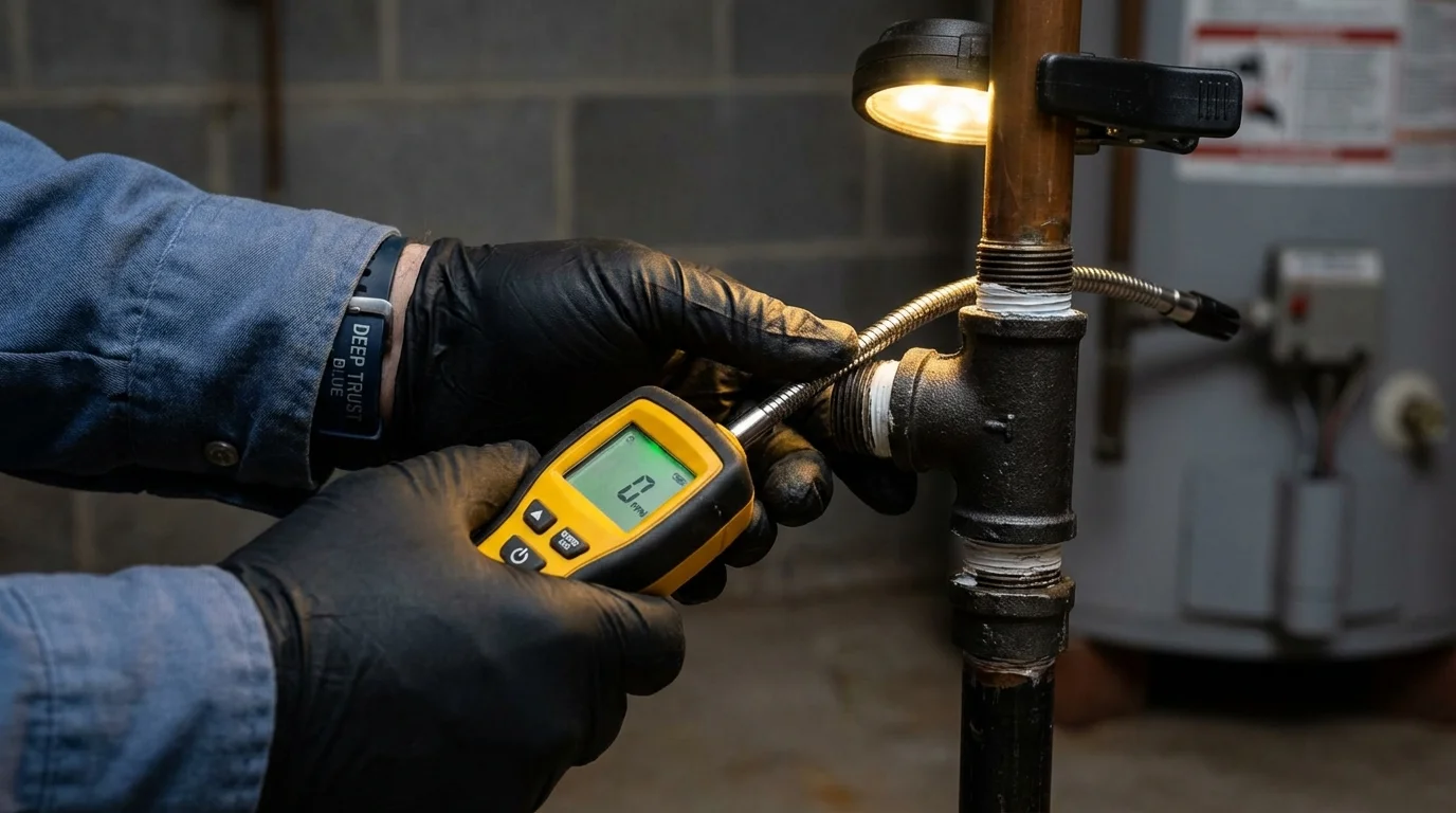 Gas leak detection with electronic sniffer by Johns Plumbing LLC in Saint Peters