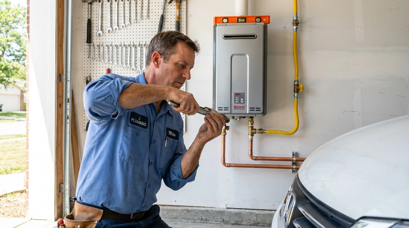 Tankless water heater installation by a Johns Plumbing LLC plumber in Saint Peters